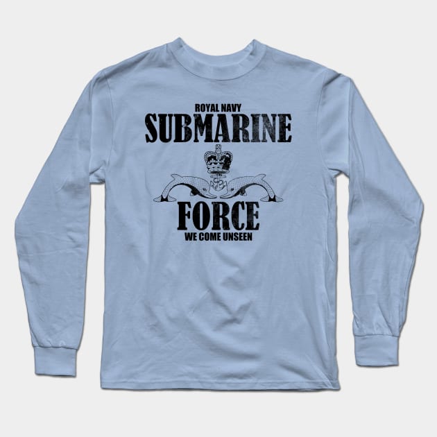 Royal Navy Submarine Force (distressed) Long Sleeve T-Shirt by TCP